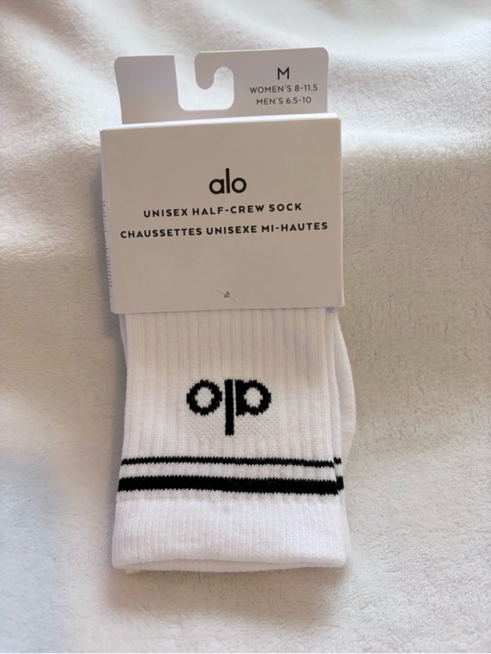 ALO Yoga White Half-Crew Socks